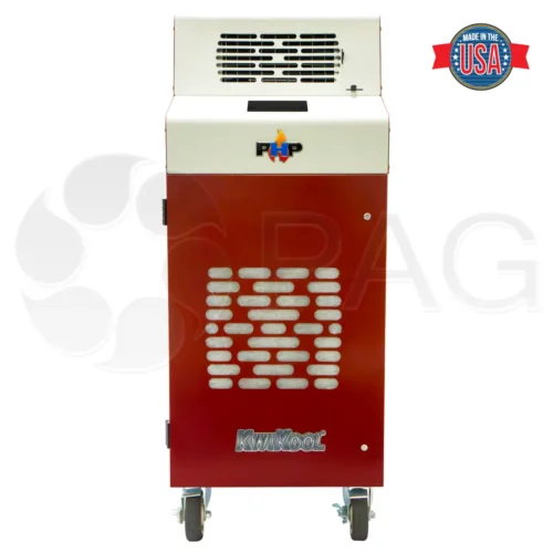 KwiKool's KPHP1811-2 Portable Heatpump in new red color, facing directly forward