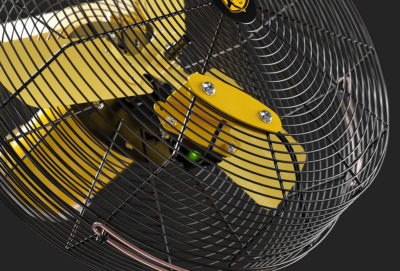 Closeup of Big Ass Fans AirEye 30-inch fan with ION capability